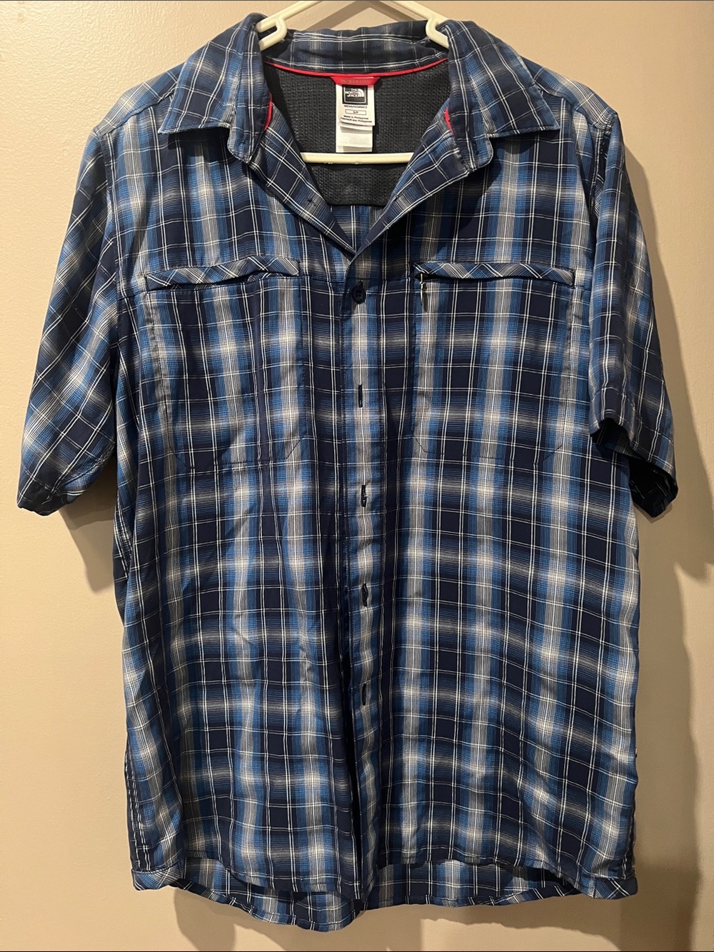 The North Face Men's Blue Plaid button up shirt